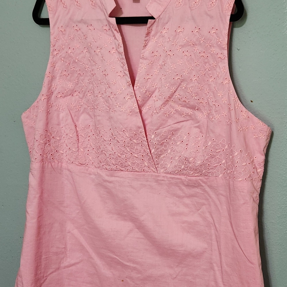 J. Jill Embellished Pink Sleeveless Blouse